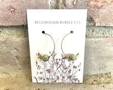 Load image into Gallery viewer, Minimal Brass Turquoise Hoops

