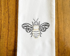 Bee Hand Stitched Dish Towel