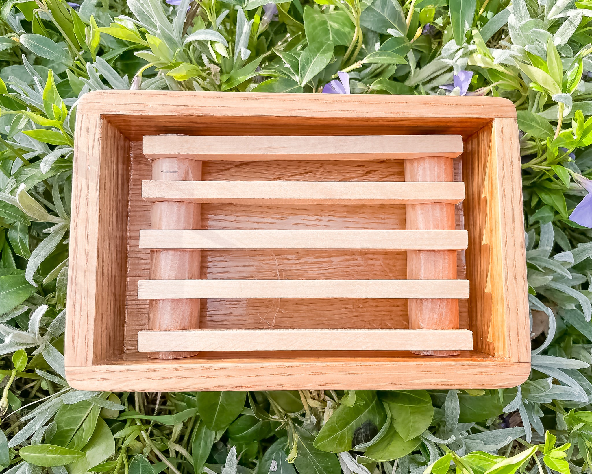 Natural Wood Bamboo Soap Dish Square Mini — White Rock Soap Gallery